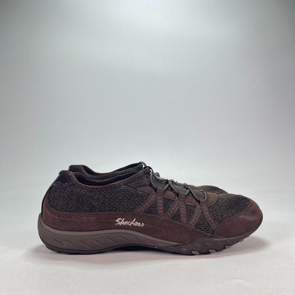 Skechers Breathe Easy Chocolate Casual Bungee Sneakers 23017 Women's Size 8.5